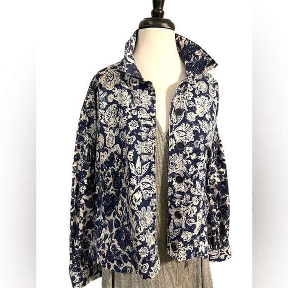 Ulla Johnson Denim Floral Griffin Jacket size Large, sold out everywhere​ - Picture 5 of 8